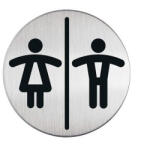 Durable Információs tábla, rozsdamentes acél, DURABLE "Női-Férfi WC (492023) - tonerpiac