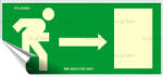 Információs matrica, 25x11, 5 cm, fluoreszkáló, utánvilágítós, "Menekülési irány jobbra (310 - 31) - tonerpiac