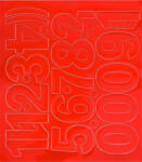  Öntapadós matrica, 5 cm-es, számlap, piros (500 - 51P) - tonerpiac