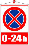 Információs tábla, 35x25 cm, 0-24h megállni tilos piktogram (024 - 15) - tonerpiac