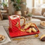 Giftspot Set Cană cu Farfurie și Linguriță - Design Geantă de Damă