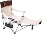 AGA Horgász összecsukható szék lábtartóval DS717 Bézs (DS717 beige)