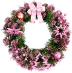 AGA Karácsonyi koszorú 40 cm Rózsaszín (ANT0293)
