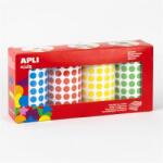 APLI Kerek matricák, 10, 5 mm, APLI Kids Stickers , 4 tekercs, vegyes színek (20688) - papir25