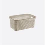 Dunya Plastik Ruháskosár rattan mintás 50L - 61×40×28, 4 cm Szín: Fehér