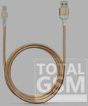 ADAM elements PeAk II 300B Apple iPhone 5 / 5S / SE / 5C / 6 / 6S / 6 Plus / 6S Plus / 7 / 7 Plus / 8 / 8 Plus / X / XS / XS Max / XR / 11 / 11 Pro / 11 Pro Max Lightning-USB adat- és töltőkábel MFi arany (3 m)