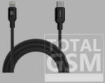 ADAM elements PeAk II C120B Apple iPhone 5 / 5S / SE / 5C / 6 / 6S / 6 Plus / 6S Plus / 7 / 7 Plus / 8 / 8 Plus / X / XS / XS Max / XR / 11 / 11 Pro / 11 Pro Max Lightning/USB-C adat- és töltőkábel MFi 120cm, feket