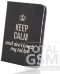 GreenGo Univerzális 9-10″ Keep Calm fekete kinyitható szövet tablet tok