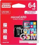 GOODRAM microSDHC 64GB Class 10 memóriakártya SD adapterrel Artisjus matricával - M1AA-0640R11