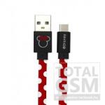  USB kábel Disney - Minnie Type-c adatkábel piros pöttyös