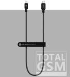 ADAM elements PeAk II C300B Apple iPhone 5 / 5S / SE / 5C / 6 / 6S / 6 Plus / 6S Plus / 7 / 7 Plus / 8 / 8 Plus / X / XS / XS Max / XR / 11 / 11 Pro / 11 Pro Max Lightning/USB-C adat- és töltőkábel MFi 300cm, feket