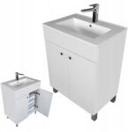 Paplinskimoebel Fürdőszobai mosdószekrény 60 álló fehér fényes keskeny Wc ajtóval (Szafka Łazienkowa biała z Umywalką 60 cm IGA)