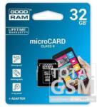 GOODRAM microSDHC 32GB Class 4 memóriakártya SD adapterrel Artisjus matricával - M40A-0320R11