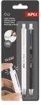 APLI Töltőceruza, HB, nyomógombos, APLI "Infinite Click", fehér és fekete (20064) - iroszer24
