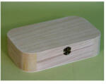  Natúr fa lekerekített sarkú hosszúkás doboz, nagy. Mérete: 32, 5x21x8, 5 cm