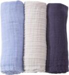  Kinousses muszlin pelenka 3 db-os pasztell, kék, pamut