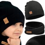 Bubalove Tavaszi sapka és kémény újszülöttnek bordázott pamut Bl fekete 36-40 cm (Czapka i komin dla noworodka Wn0 czarny)