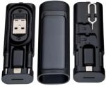 Mcdodo Kit Accesorii 6 in 1, McDodo 1720, Cablu USB-C 0.3m, PD 60W cu Adaptoare si Cutie Depozitare, Slot Card, Cheita SIM, Negru (WF-1720)