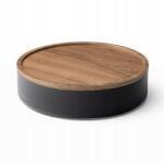 Yamazaki Kerek tárolódoboz fedéllel csempe fekete (05800)