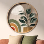 DUBLEZ Tablou decorativ din lemn - Plantă