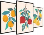  Konyhai poszter Konyha Gyümölcs triptichon 40x50 (40x50 Abstrakcja Tryptyk Obraz 20)