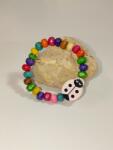 Clickitshop Bratara Martisor Copii - Margele Lemn Buburuza Roz Handmade , zZambet de Gaza (4007010891501)