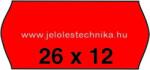 Jelöléstechnika 26x12mm PIROS színű árazószalag