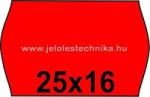 Jelöléstechnika 25x16mm PIROS színű árazószalag