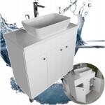 Paplinskimoebel Fürdőszobai szekrény mosdótálhoz, fehér, álló, 80 cm-es fényes munkalappal (Szafka Łazienkowa biała z Umywalką 80 cm IGA )