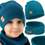 Bubalove Vékony kék kihajtható sapka és kémény újszülötteknek Bl tengeri 36-40 (Czapka i komin dla noworodka 36-40 morska)