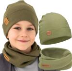 Bubalove Gyerek sapka fiú tavasz ősz Bl khaki oliva 40-46 (Czapka i komin 40-46 oliwka)