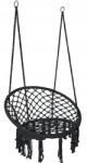 eHokery Függő Fotel Kerti Hinta Gólyafészek Teraszra Erkélyre Fekete (5902340320877)