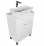 Paplinskimoebel Fürdőszobai szekrény mosdótál alá, álló, fehér kerámia lappal, 60 cm (Szafka z Blatem i Umywalką IGA 60 cm biała)