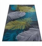 Dywany Łuszczów Szőnyeg 120X170 Nappaliba Csúszásgátló Toll Levelek Fekete Kék Sárga (I049)