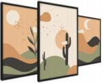  Arizona triptichon Poszterek Kaktusz Boho Festmények 40x50 (40x50 Abstrakcja Tryptyk Obraz 17575)