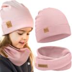 Bubalove Lány sapka és sapka szett pamut világos rózsaszín 40-46 cm bubalove (Komplet czapka i komin 40-46 jasny róż)