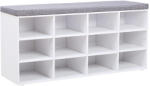 Brius Pantofar cu banca cu 12 compartimente si perna, sarcina 136 kg, 104x30x48 cm, alb (EZ-LHS012W14) Pantofar