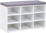 Brius Pantofar cu banca cu 9 compartimente si perna, sarcina 136 kg, 79x30x48 cm, alb (EZ-LHS009W14) Pantofar