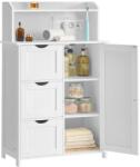 Brius Dulap baie sertare usa priza usb rafturi mdf, 30x60x100 cm, depozitare moderna, alb (EZ-BBC775W03)