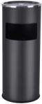 Brius Cos de gunoi cu scumiera pentru exterior, din inox, galeata interioara detasabila, tip stativ, 61x25 cm, negru (EZ-LTB17C) Cos de gunoi
