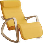 Brius Scaun balansoar din lemn, suport picioare reglabil, maxim 150kg, 121x67x84 cm, galben (EZ-LYY010YE01)