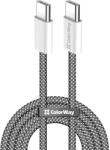 ColorWay Kábel Type-C CW-CBPDCC061-BK, fonott pamut, PD Fast Charging 60W, 3, 0A 1M fekete (CW-CBPDCC061-BK)