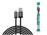 DEVIA ST101708 Gracious Tube USB/Lightning adat-és töltőkábel, fekete, 1m (ST101708)