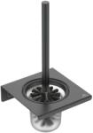 Ideal Standard ALU+ - Perie de toaletă cu suport, montare pe perete, sticlă mată/negru mătase BD593XG (BD593XG)