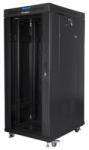 Lanberg - RACK SZEKRÉNY 19" SZABADON ÁLLÓ 27U/600X800 (FLAT PACK) ÜVEGAJTÓVAL LCD FEKETE V2 - FF01-6827-12BL (TÚLMÉRETES ÁRU) (FF01-6827-12BL)
