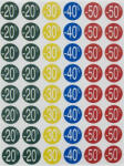 APLI Etikett, árengedmény, 24 mm, kör, színes, APLI, 240 etikett/csomag, -30-70 százalék (LCA101373) (LCA101373)