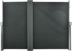 Outsunny Állítható UV-álló kerti paraván fogantyúval, fémből és 180 g/m2 poliészterből, 600x180 cm, szürke
