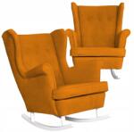  Skandináv Velúr Hintaszék Hunter Family Furniture Mustár