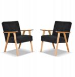  Prl Fotel, Retro Vintage Szett, Soler Family Furniture, Fekete Kordbársony, Anafi