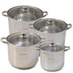  Rozsdamentes fazék készlet 8 részes (7.2 - 9 - 11 - 13.5 L )